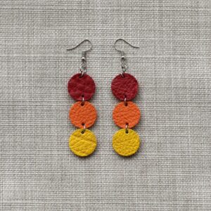 Boucles d'oreille triptyque "Coucher de soleil"